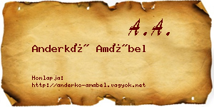 Anderkó Amábel névjegykártya